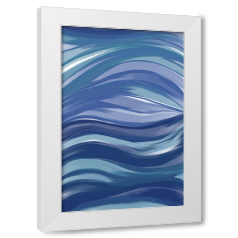 The Ocean White Modern Wood Framed Art Print by Aesthete