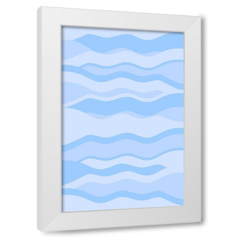 Blue Sea White Modern Wood Framed Art Print by Aesthete