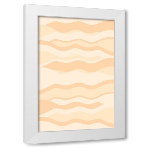 Yellow Fields White Modern Wood Framed Art Print by Aesthete