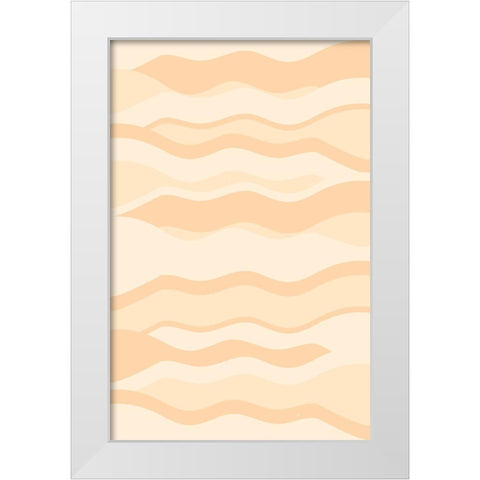 Yellow Fields White Modern Wood Framed Art Print by Aesthete