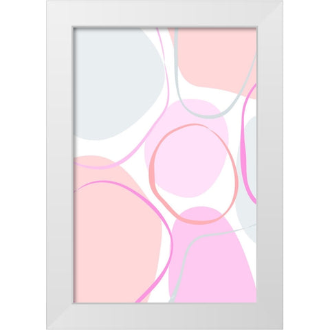 Cotton Candy Pink White Modern Wood Framed Art Print by Aesthete