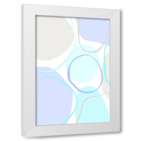 Cotton Candy Blue White Modern Wood Framed Art Print by Aesthete