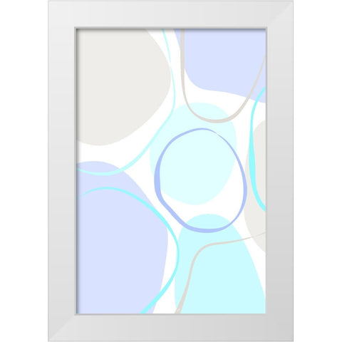 Cotton Candy Blue White Modern Wood Framed Art Print by Aesthete