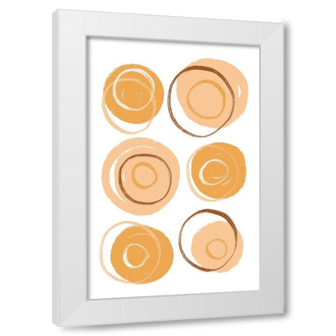 Buttons Terra White Modern Wood Framed Art Print by Aesthete