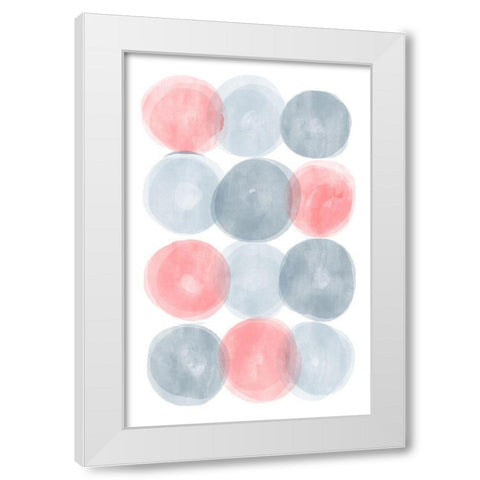 Full Circles White Modern Wood Framed Art Print by Aesthete