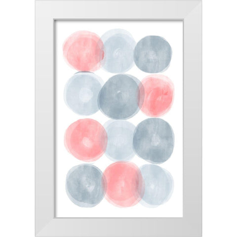Full Circles White Modern Wood Framed Art Print by Aesthete
