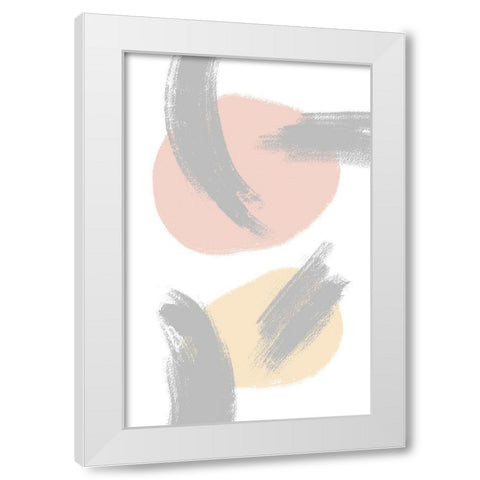 Grey Clouds White Modern Wood Framed Art Print by Aesthete