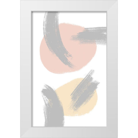 Grey Clouds White Modern Wood Framed Art Print by Aesthete