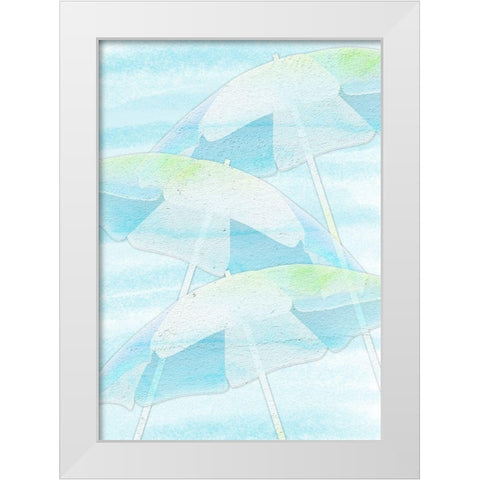 Beach White Modern Wood Framed Art Print by Aesthete