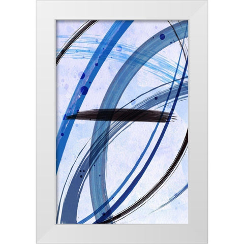 Blue Paint White Modern Wood Framed Art Print by Aesthete