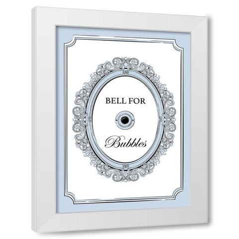 Bell for Bubbles White Modern Wood Framed Art Print by Aesthete
