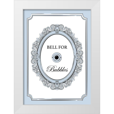 Bell for Bubbles White Modern Wood Framed Art Print by Aesthete