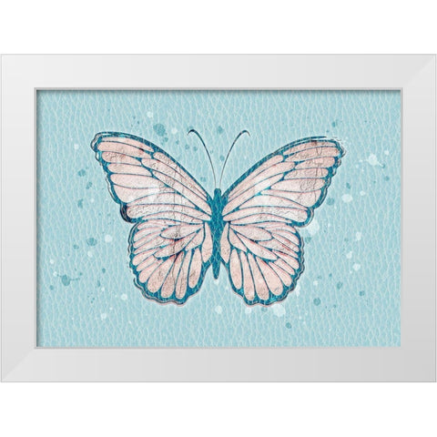 Butterlfy White Modern Wood Framed Art Print by Aesthete