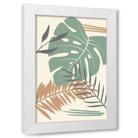 Jungle White Modern Wood Framed Art Print by Aesthete