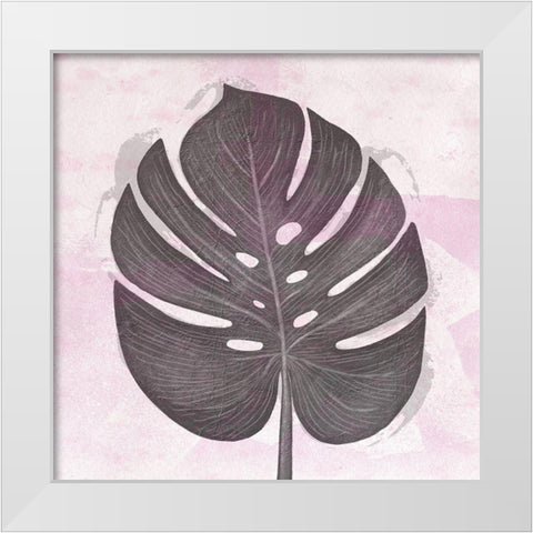 Tropical Leaf One White Modern Wood Framed Art Print by Aesthete
