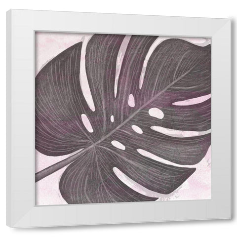 Tropical Leaf Two White Modern Wood Framed Art Print by Aesthete