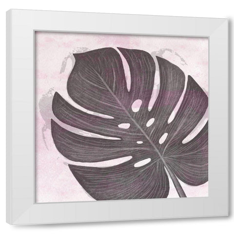 Tropical Leaf Three White Modern Wood Framed Art Print by Aesthete