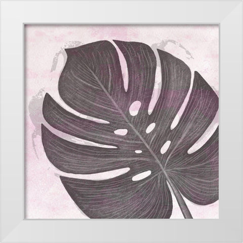 Tropical Leaf Three White Modern Wood Framed Art Print by Aesthete