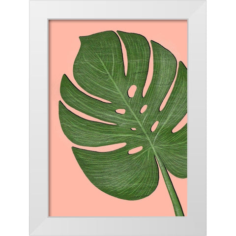 Exotic Leaf One White Modern Wood Framed Art Print by Aesthete