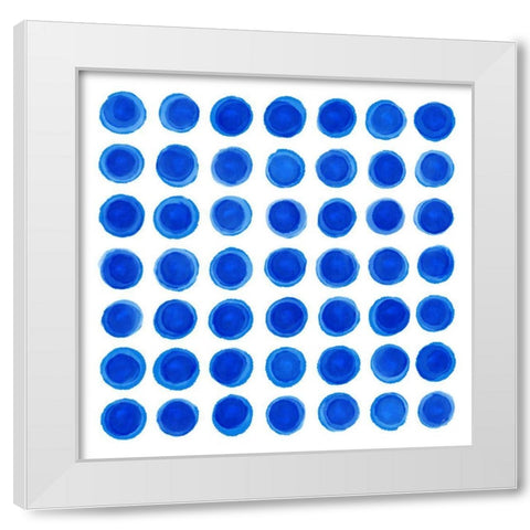 Water Dots White Modern Wood Framed Art Print by Aesthete