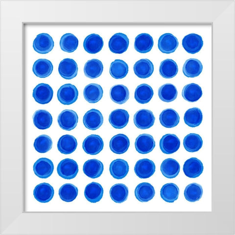 Water Dots White Modern Wood Framed Art Print by Aesthete