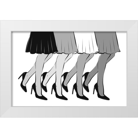 Legs Black and White White Modern Wood Framed Art Print by Aesthete