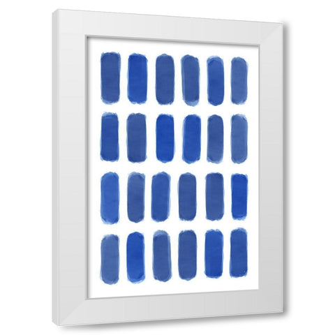 Blue Water Strokes White Modern Wood Framed Art Print by Aesthete