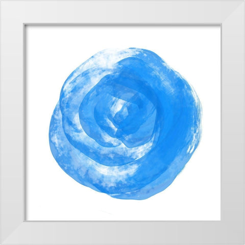 Blue Rose White Modern Wood Framed Art Print by Aesthete