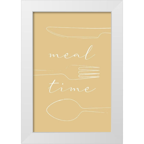 Meal Time White Modern Wood Framed Art Print by Aesthete