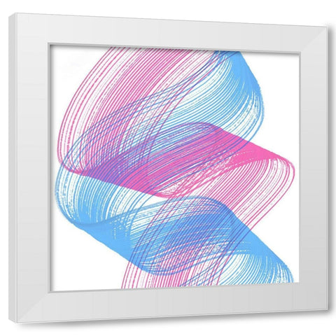 Comb Strokes One White Modern Wood Framed Art Print by Aesthete