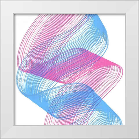 Comb Strokes One White Modern Wood Framed Art Print by Aesthete