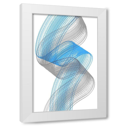 Comb StrokesTwo White Modern Wood Framed Art Print by Aesthete