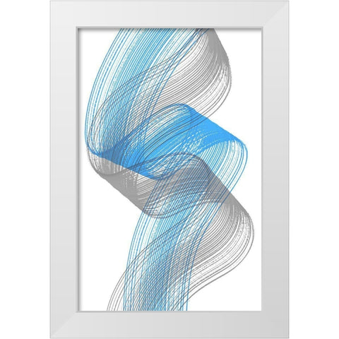 Comb StrokesTwo White Modern Wood Framed Art Print by Aesthete