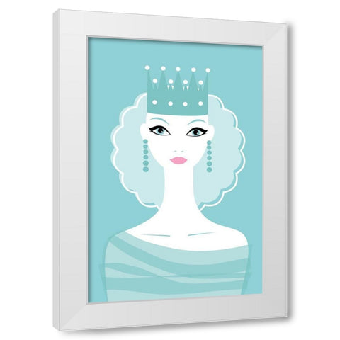 The Queen White Modern Wood Framed Art Print by Aesthete