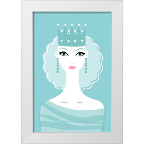 The Queen White Modern Wood Framed Art Print by Aesthete