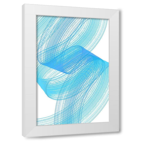 Comb Strokes Three White Modern Wood Framed Art Print by Aesthete
