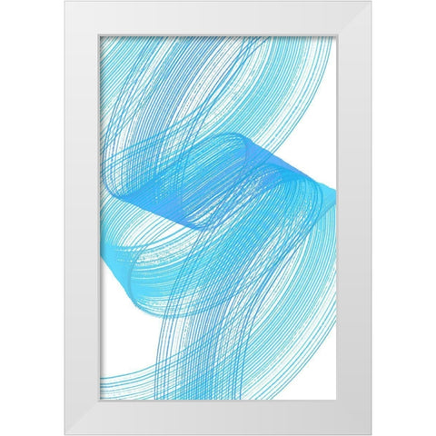 Comb Strokes Three White Modern Wood Framed Art Print by Aesthete