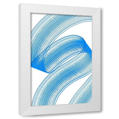 Comb Strokes Four White Modern Wood Framed Art Print by Aesthete