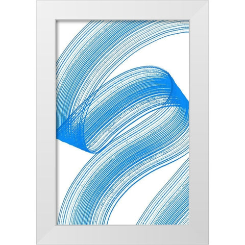 Comb Strokes Four White Modern Wood Framed Art Print by Aesthete