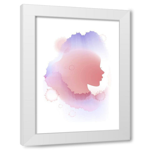 Aquabella Purple White Modern Wood Framed Art Print by Aesthete