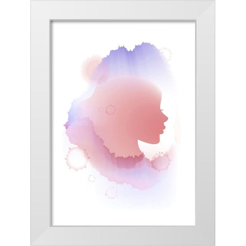 Aquabella Purple White Modern Wood Framed Art Print by Aesthete