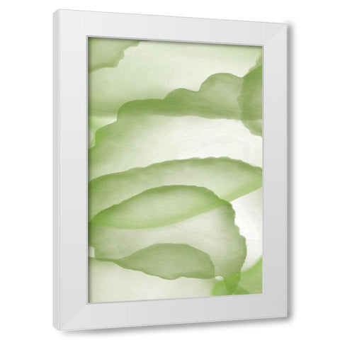 Green Paper One White Modern Wood Framed Art Print by Aesthete