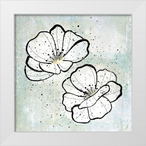 Dusty FLower3 White Modern Wood Framed Art Print by Aesthete