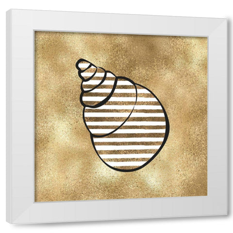 Golde Seashell1 White Modern Wood Framed Art Print by Aesthete