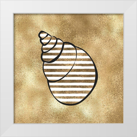 Golde Seashell1 White Modern Wood Framed Art Print by Aesthete