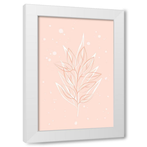 Peach Grass White Modern Wood Framed Art Print by Aesthete