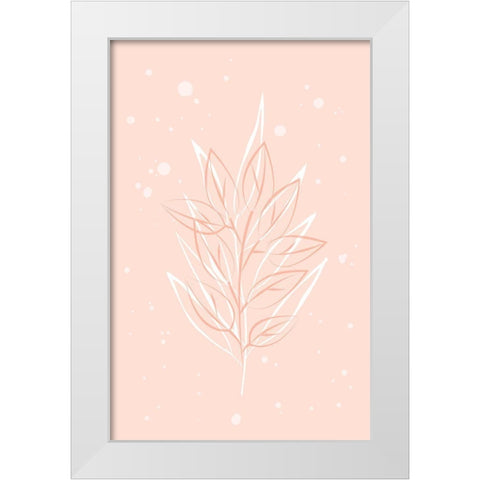 Peach Grass White Modern Wood Framed Art Print by Aesthete