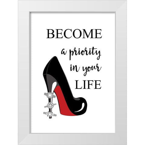 Priority Quote White Modern Wood Framed Art Print by Aesthete