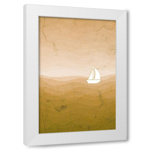 Sea Storm Natural White Modern Wood Framed Art Print by Aesthete