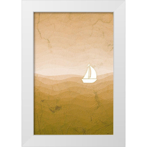 Sea Storm Natural White Modern Wood Framed Art Print by Aesthete